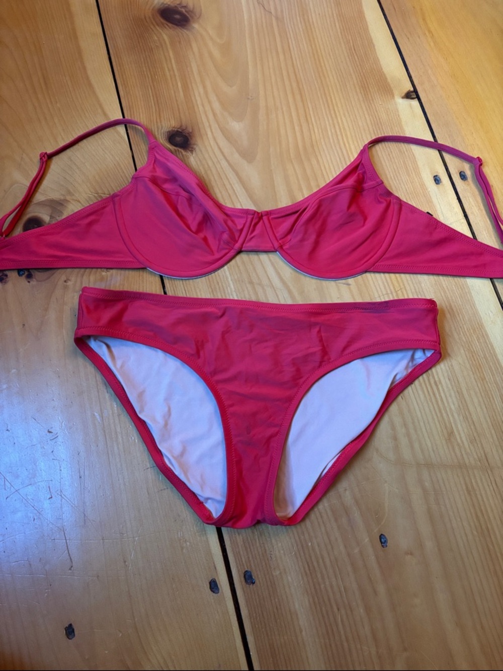 J CREW 36D M Berry 1993 Bikini Set Matching Unwire Top